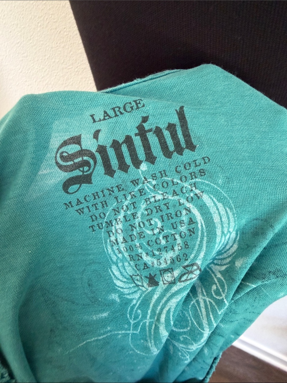 Sinful Women's Teal Graphic Short-Sleeve Tee - Picture 3 of 3
